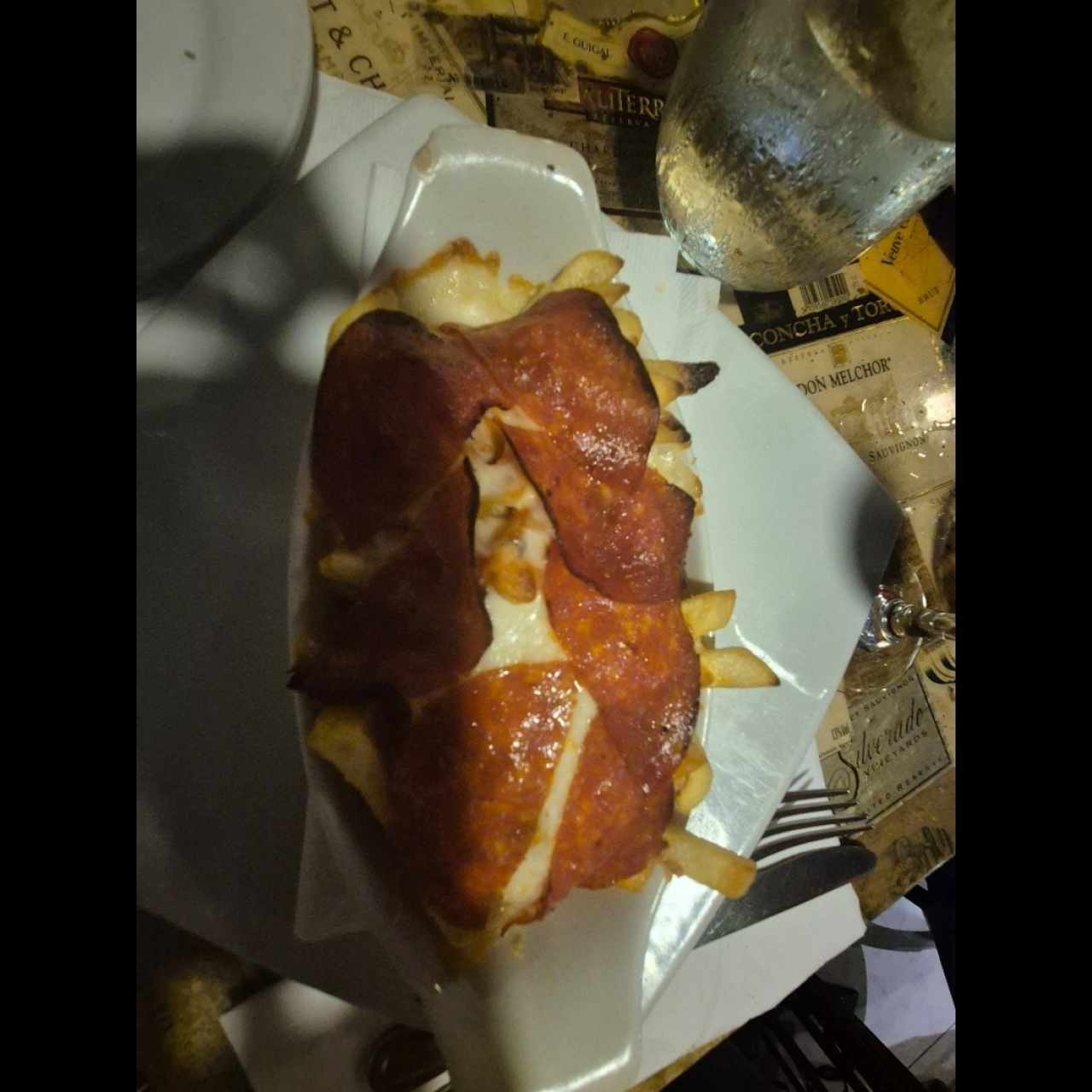 papas fritas con queso 