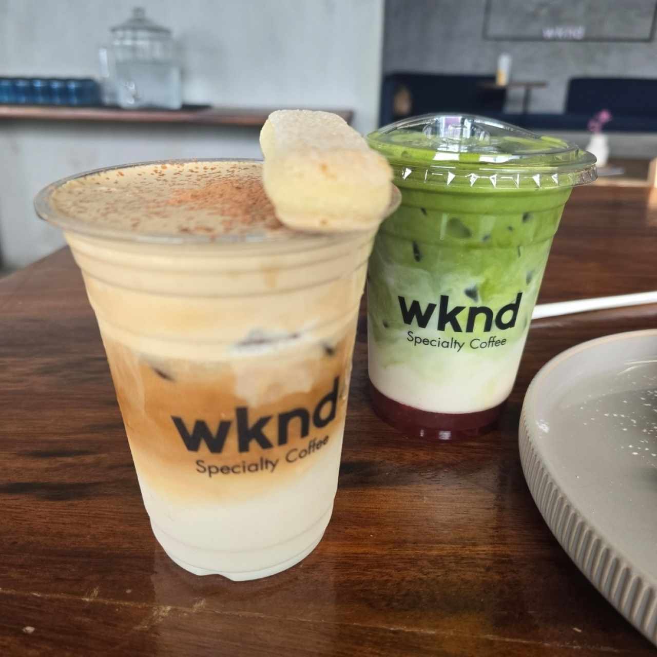 Misu Latte and Strawberry Matcha