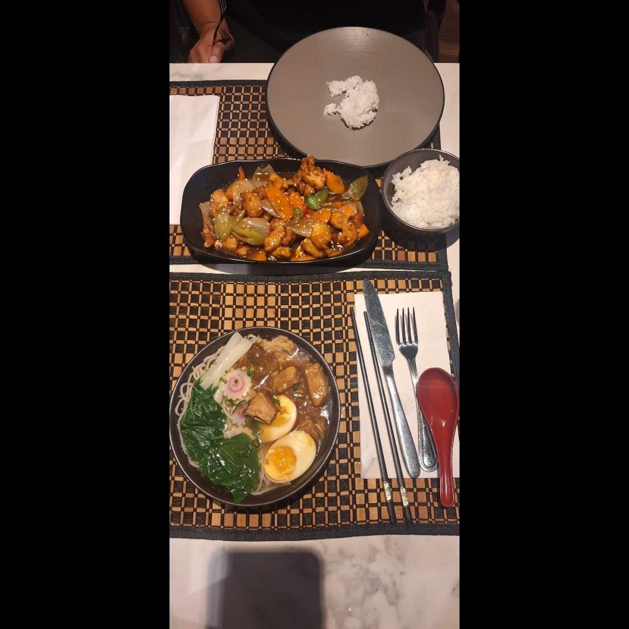 Ramen y Pollo Kung Pao