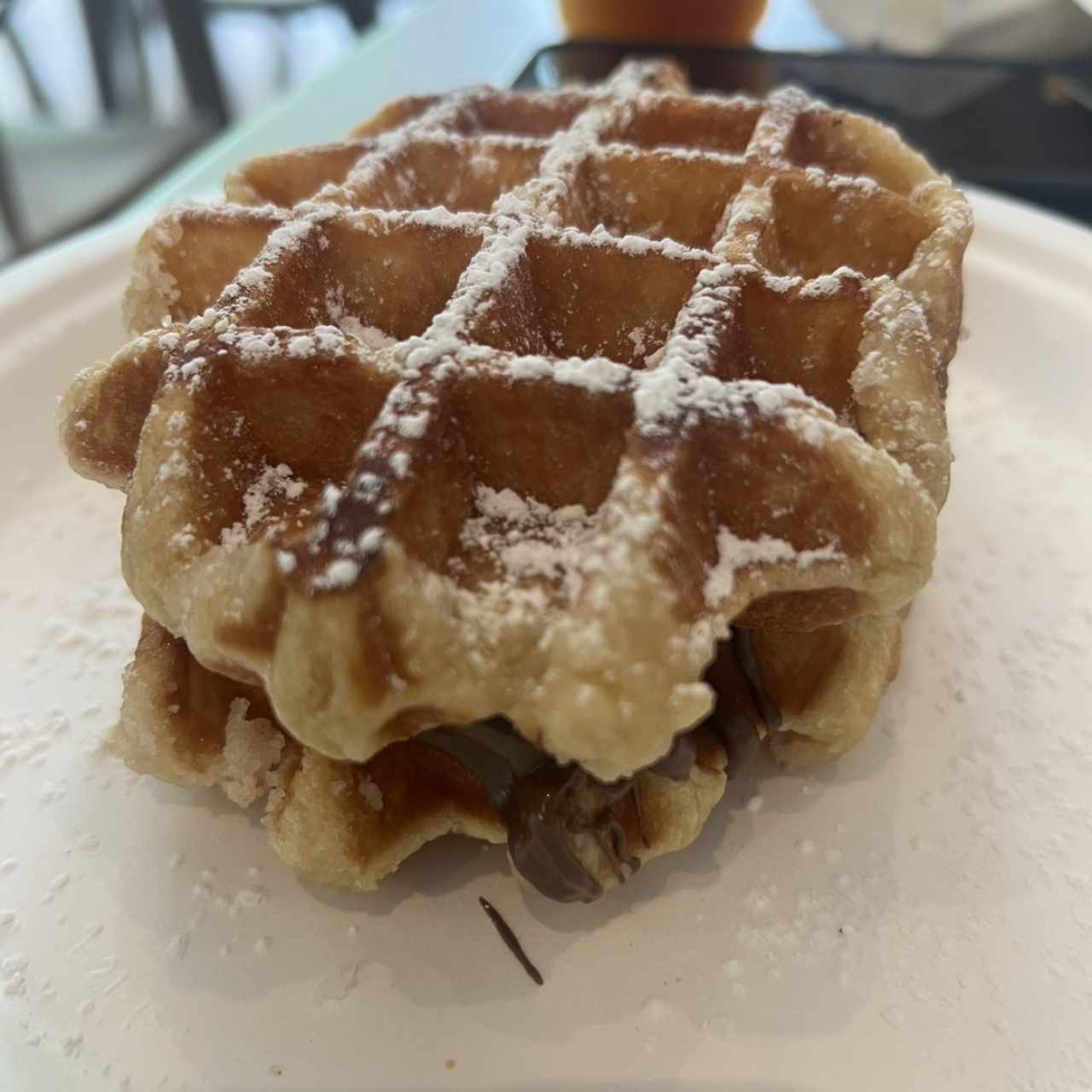 Waffles con chocolate