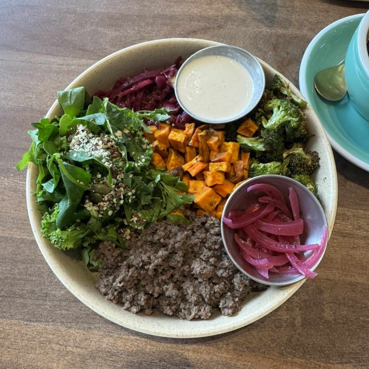 paleo tahini meat bowl