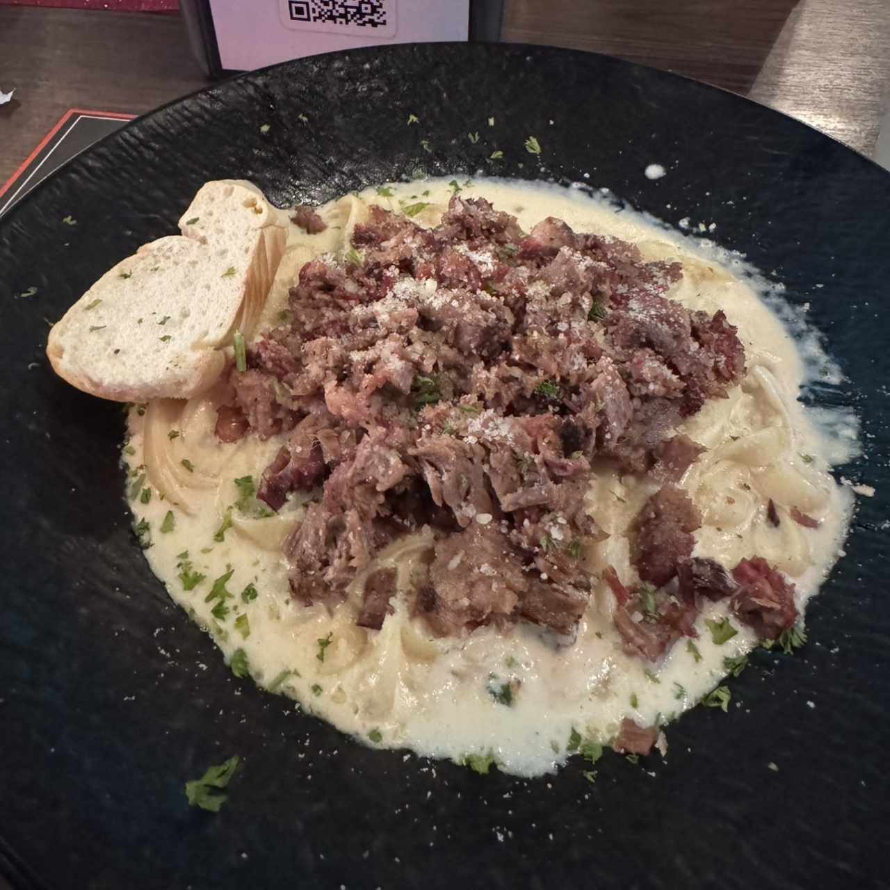 Fetuchini con brisket 