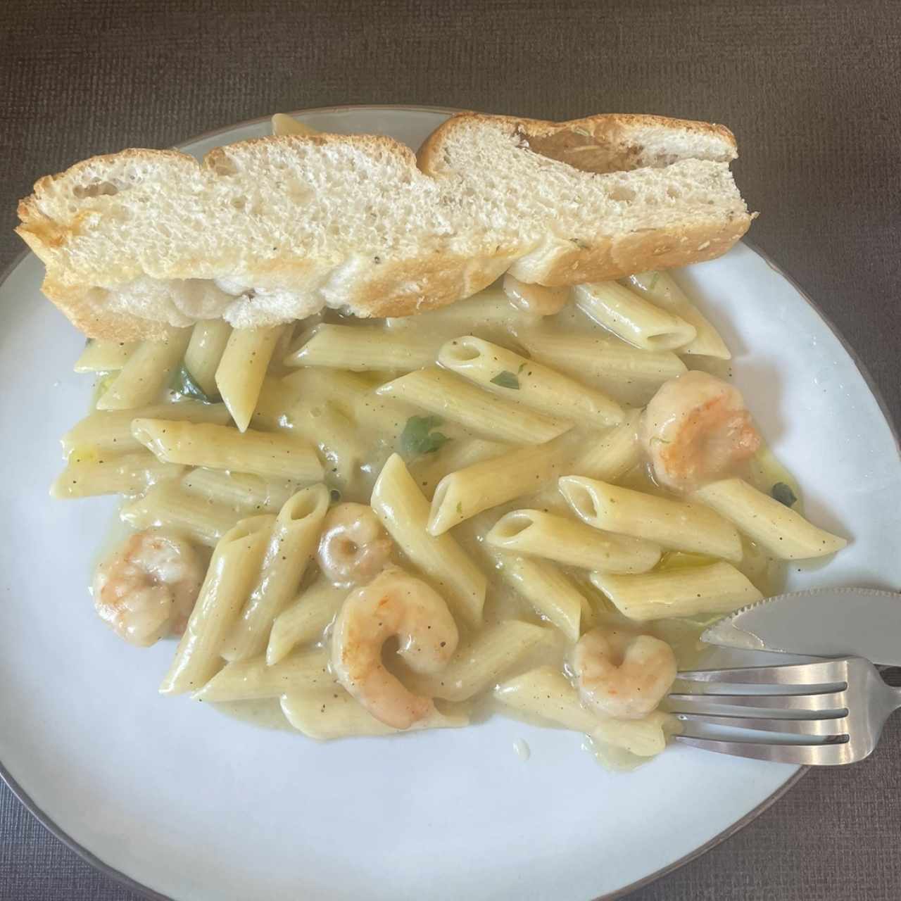 Pasta con camarones 