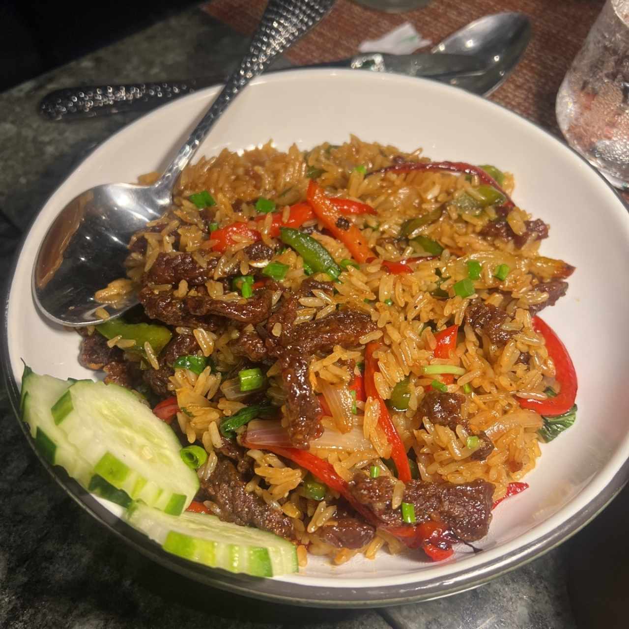 TRADITIONAL THAI FRIED RICE w beef