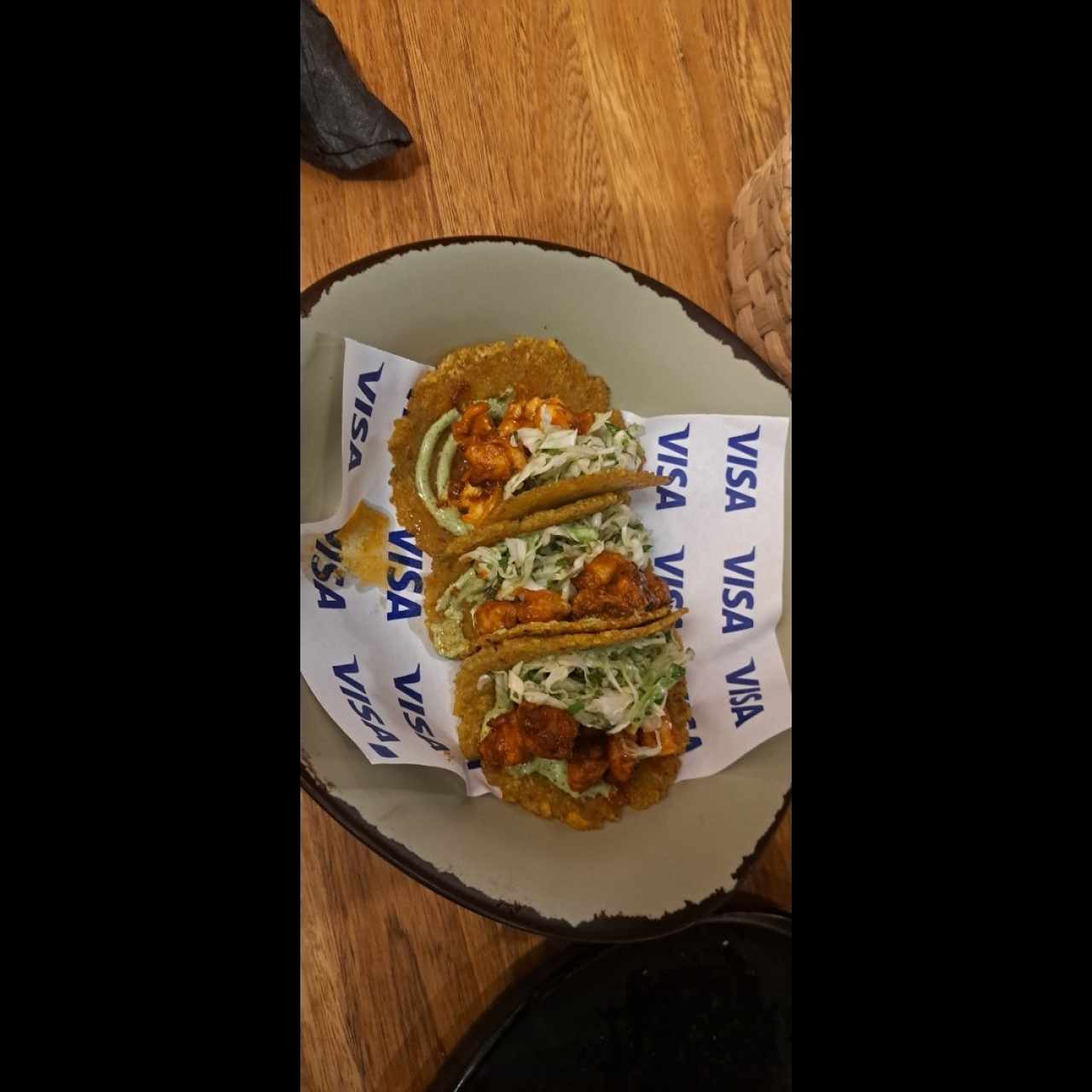 taco week tortilla de plátano con camaron