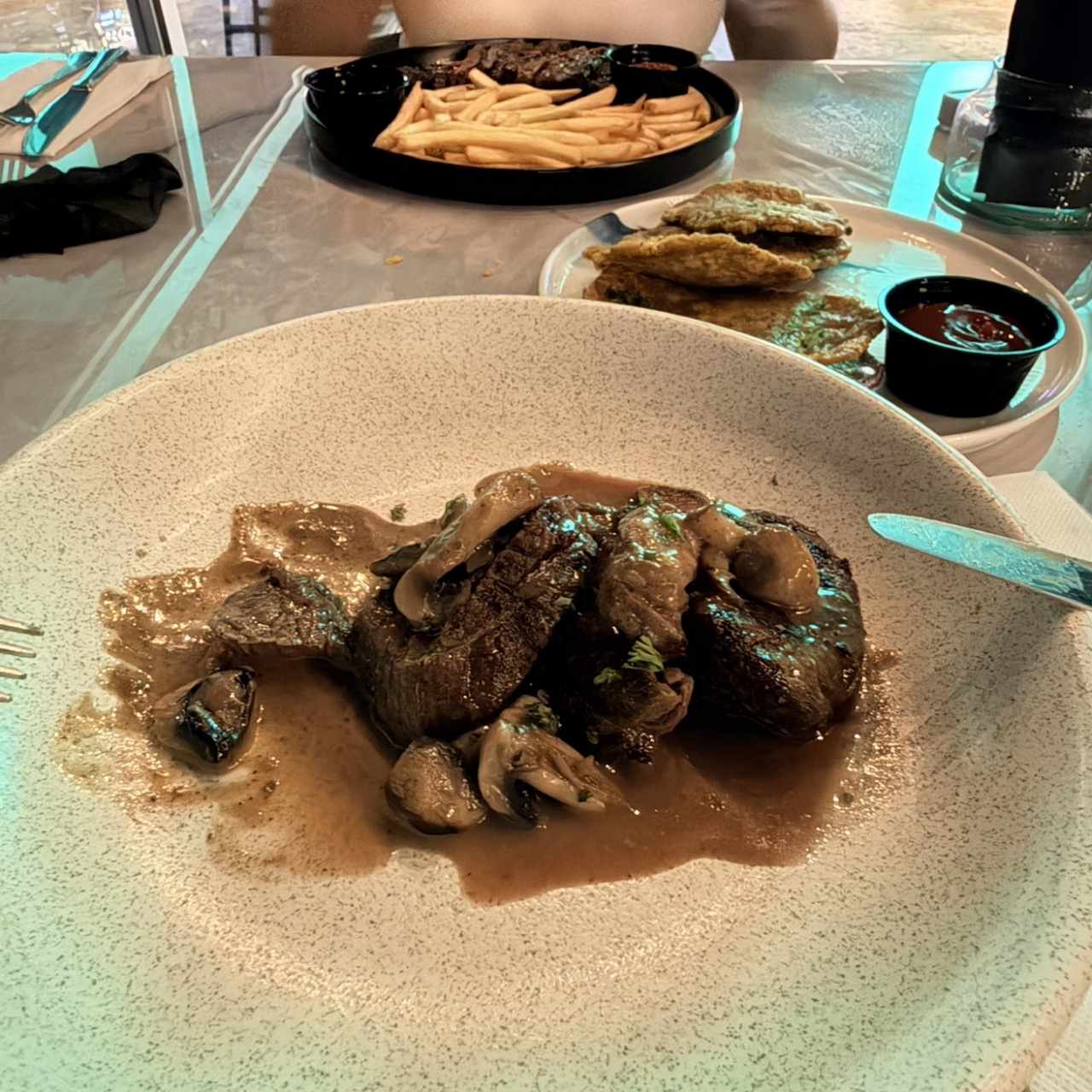 Filete a lampimienta y entraña