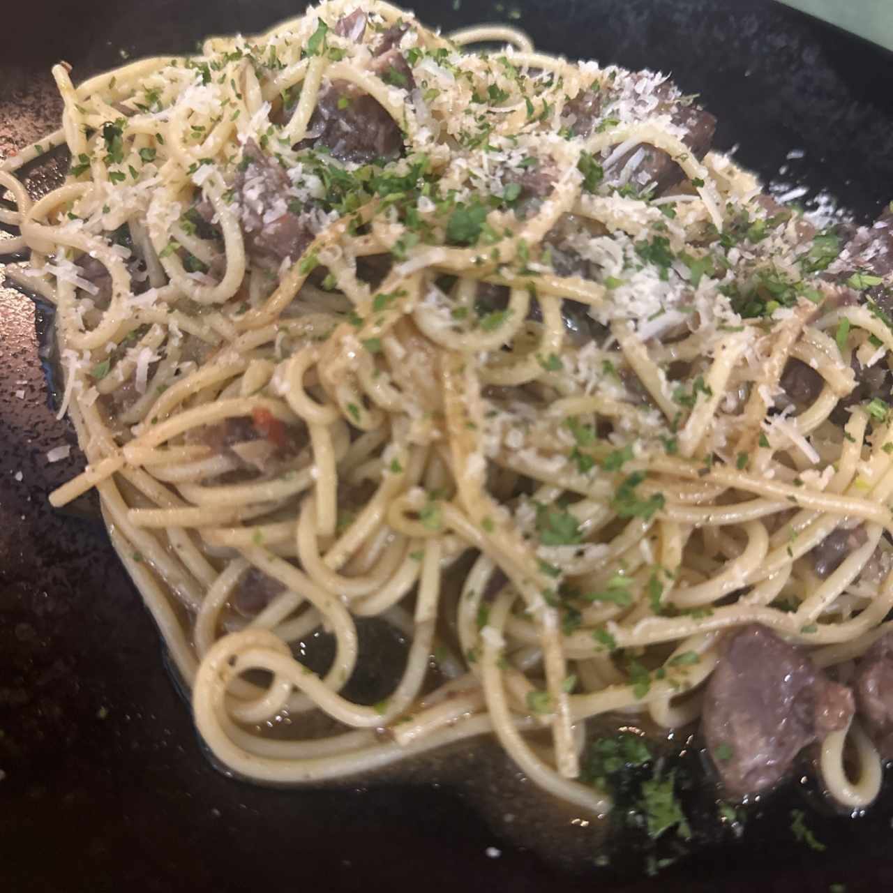 Spaghetti con cordero 