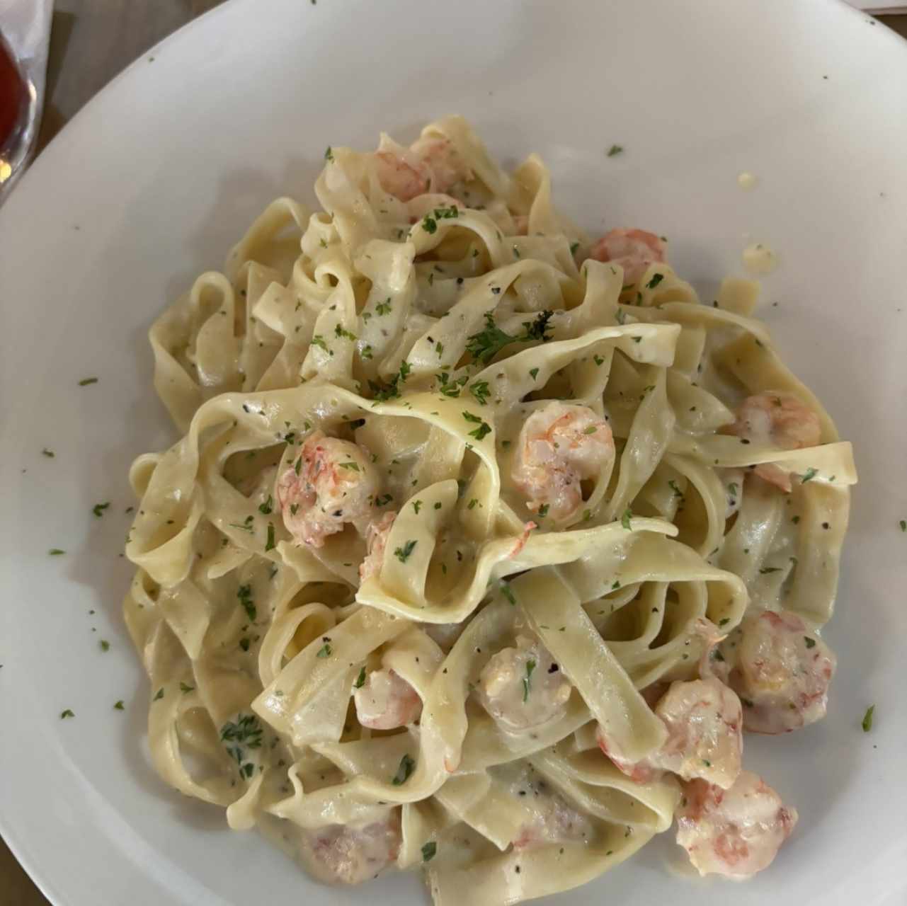 Fetuccine camarones 