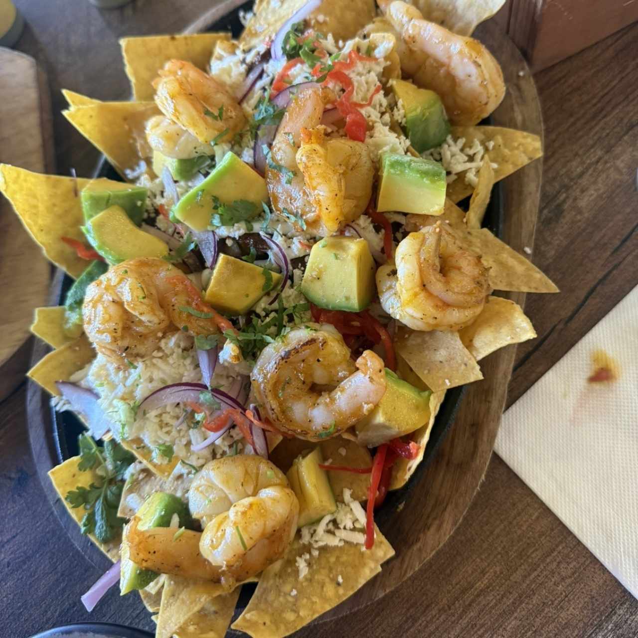 Chilaquiles con camarones