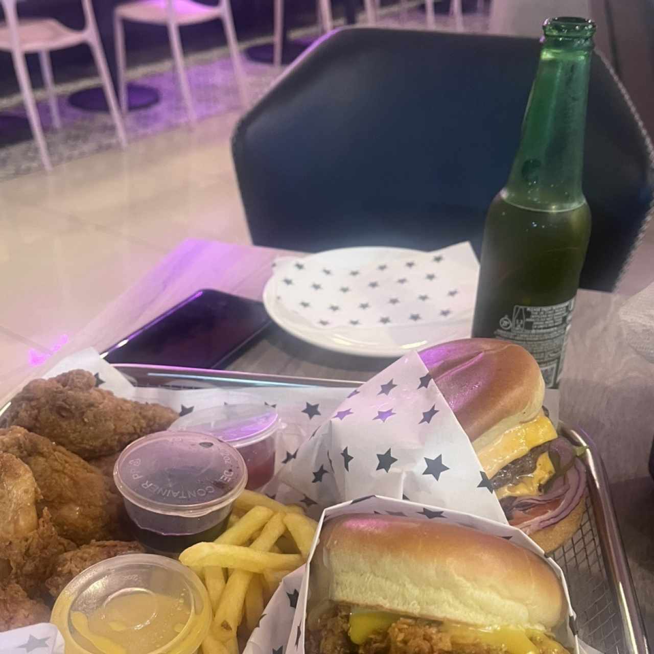 Hamburguesa doble de carne y pollo