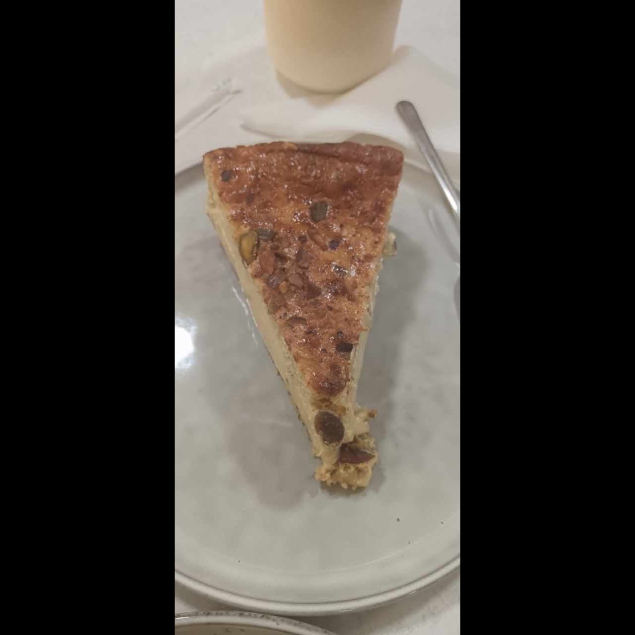 Tarta vasca de pistacho 