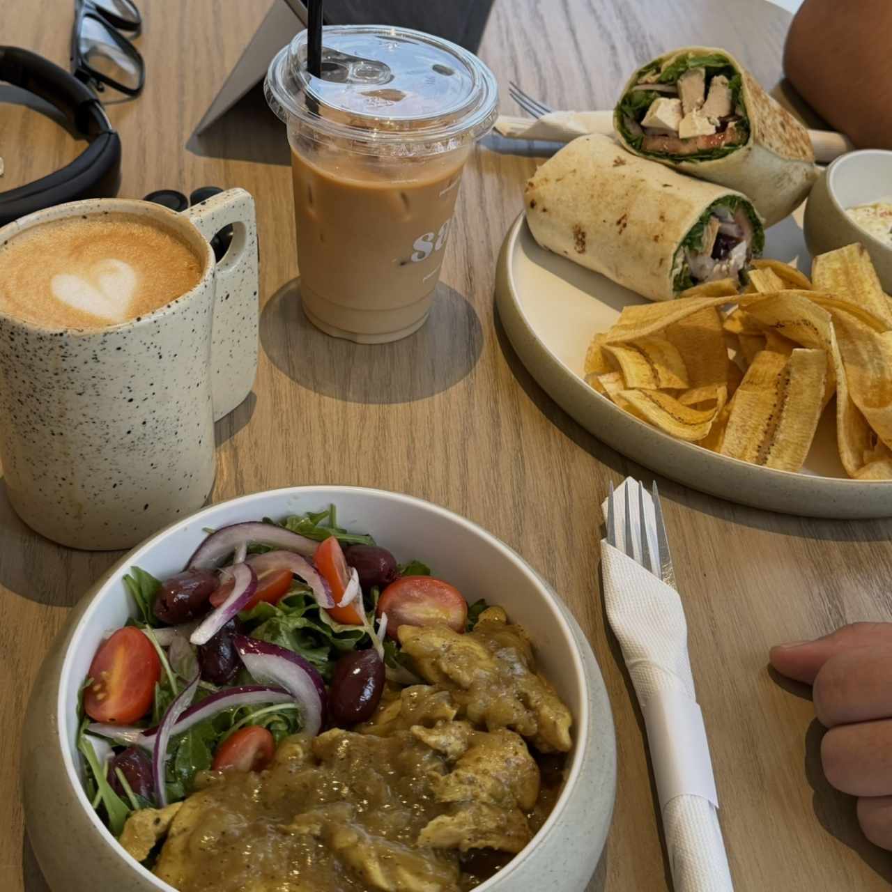 Pollo al curry y wrap