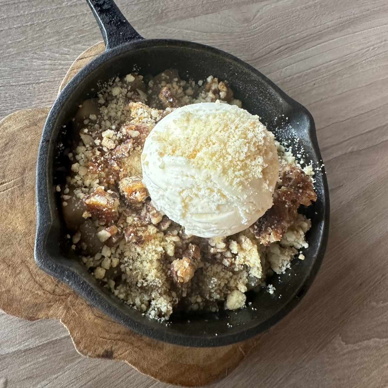 Postre crumble con manzana
