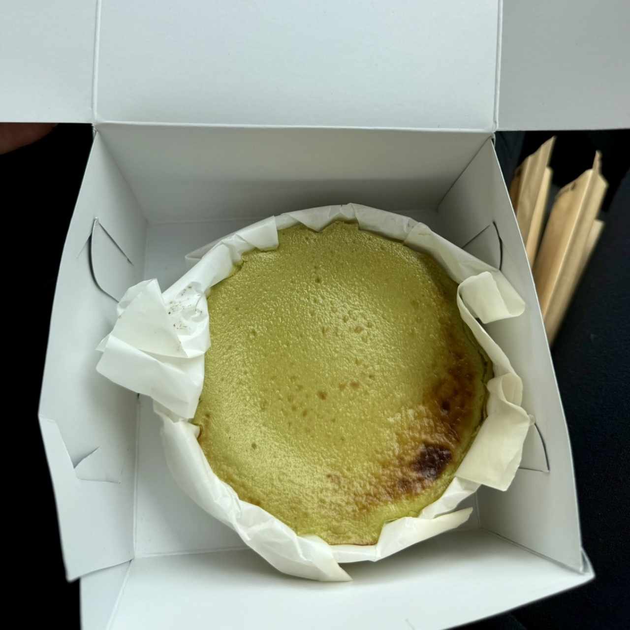 Tarta vasca de matcha 