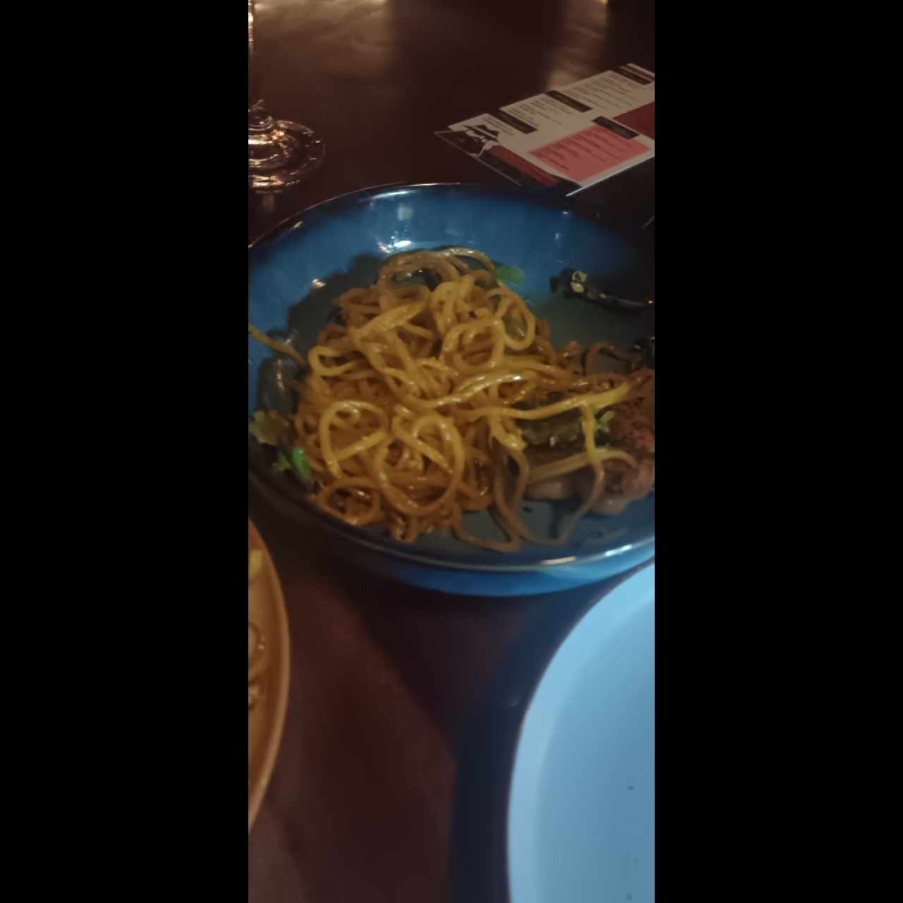 Noodles con langostinos