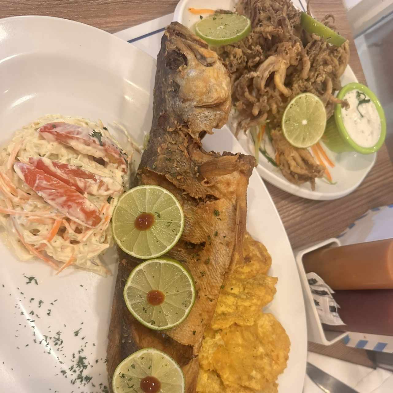 Pescado y arañitas