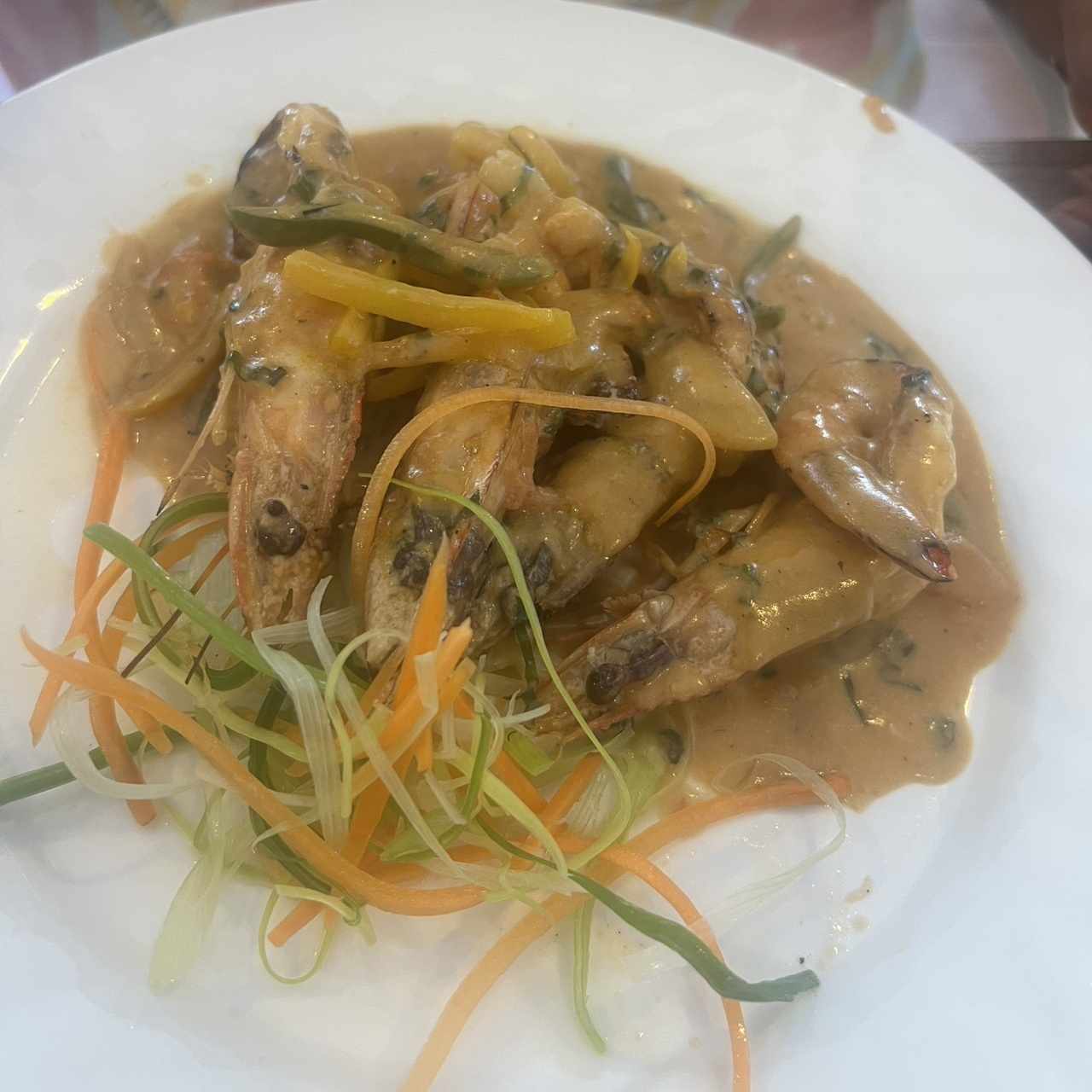 Langostinos en salsa de coco 