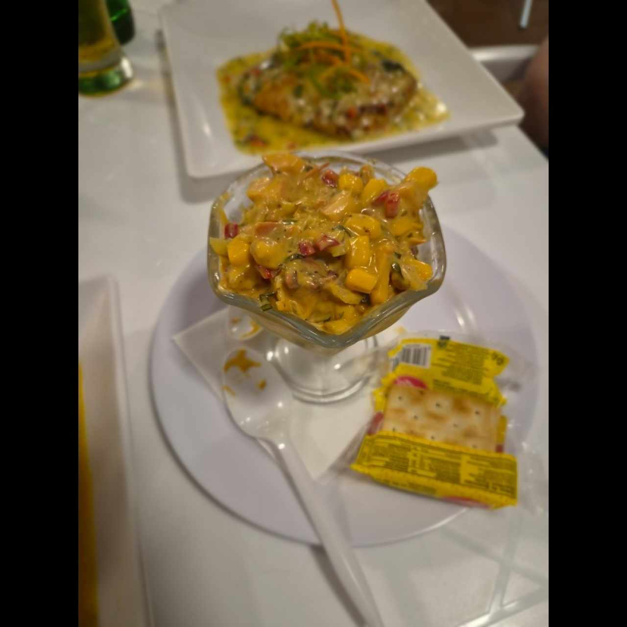Ceviche gourmet de pulpo con mostaza y maíz