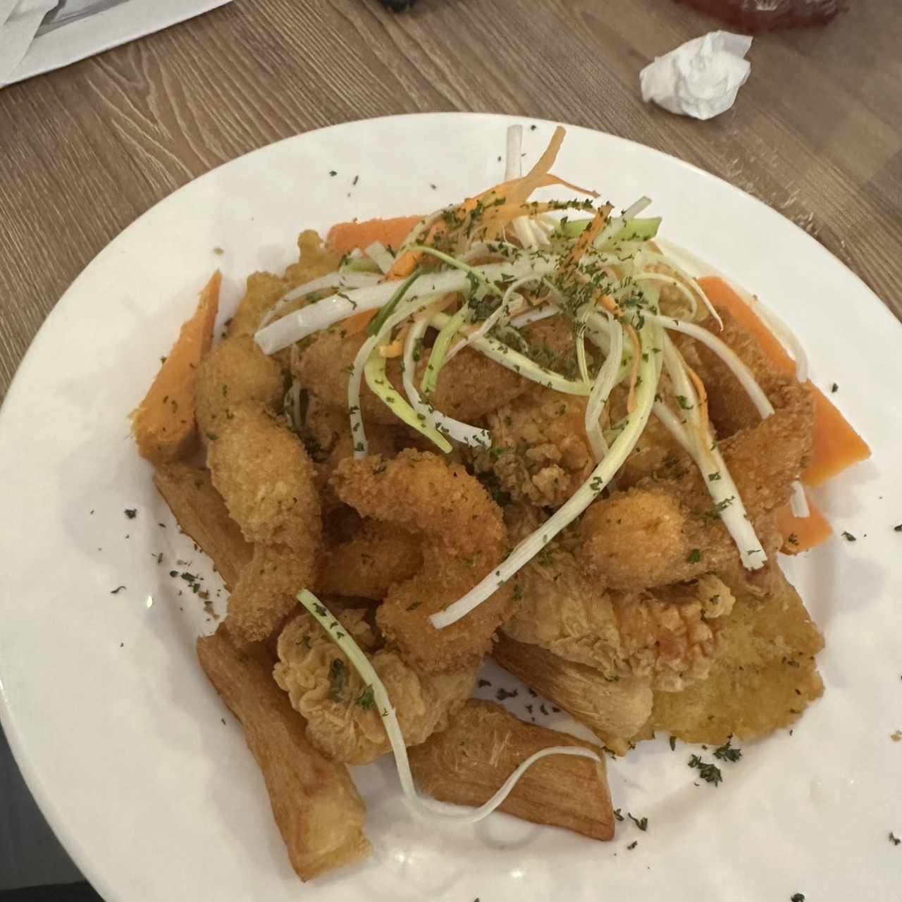 Fish and shrimp fried