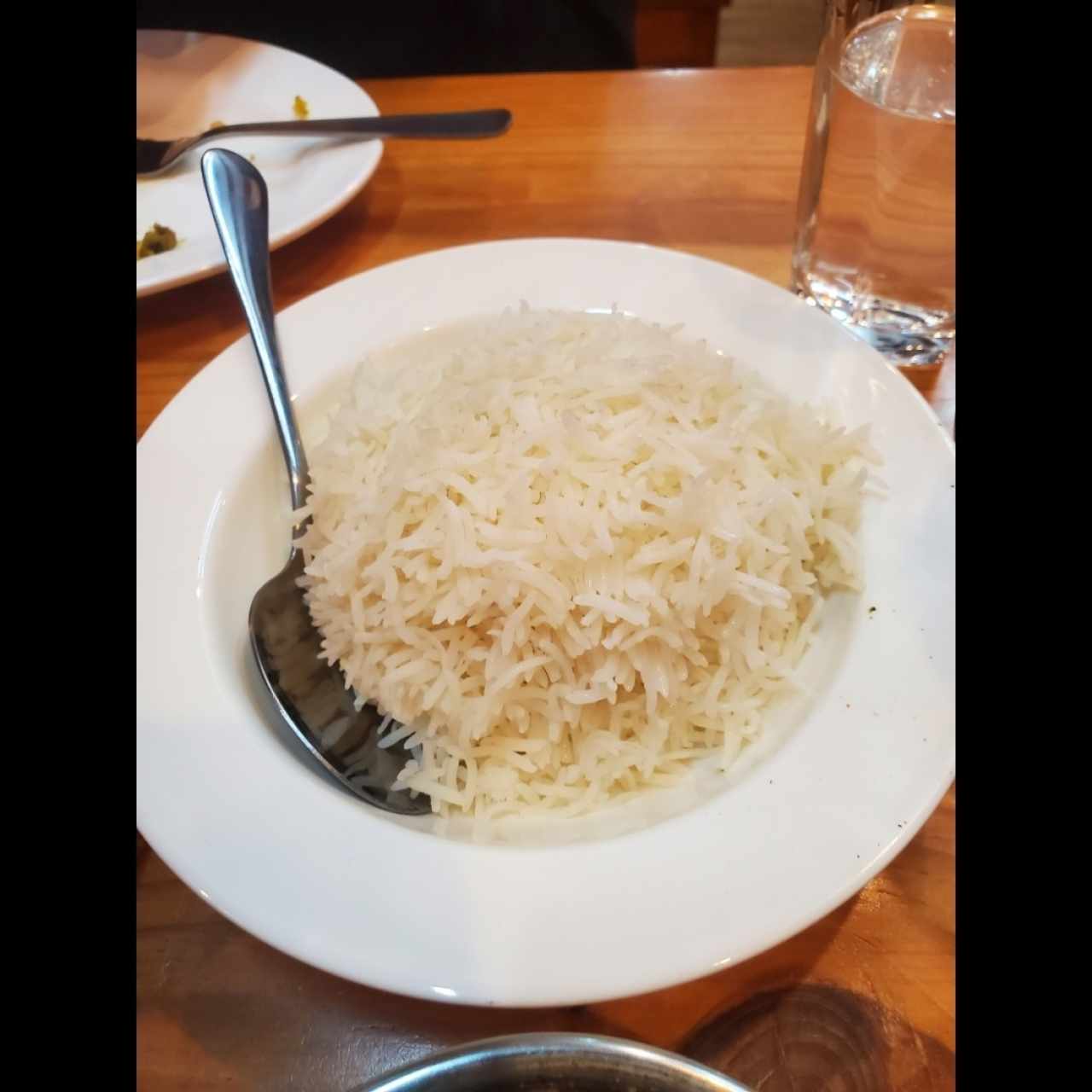 Steamed rice. 