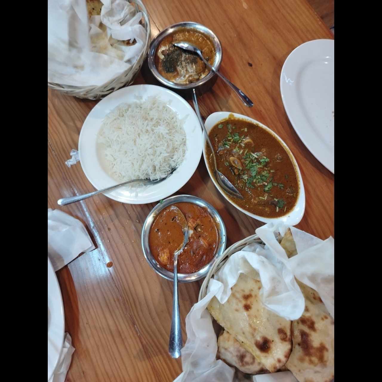 Prawn madras & mutton curry