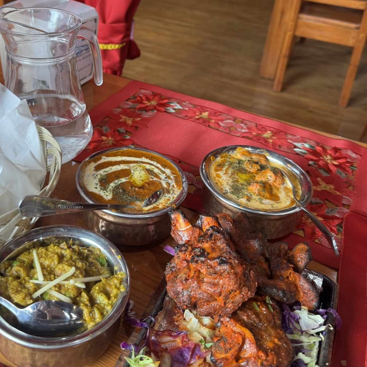 Butter Chicken, Lamb Chops, Dal Makhani, Baingan Bharta