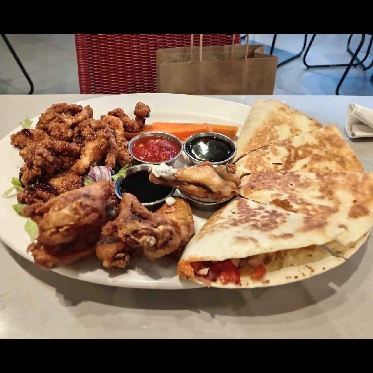 Triple chicken sampler