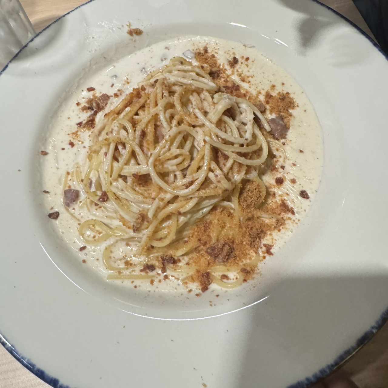 SPAGHETTI ALFREDO E PROSCIUTTO