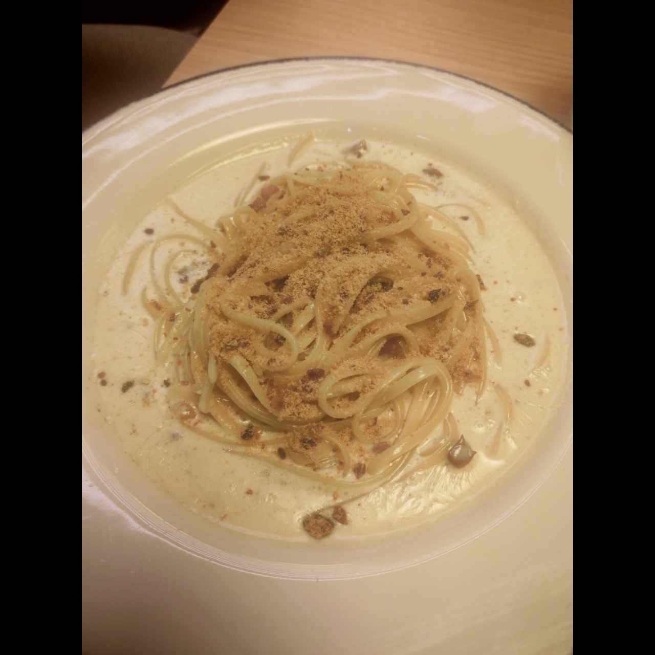 SPAGHETTI ALFREDO E PROSCIUTTO