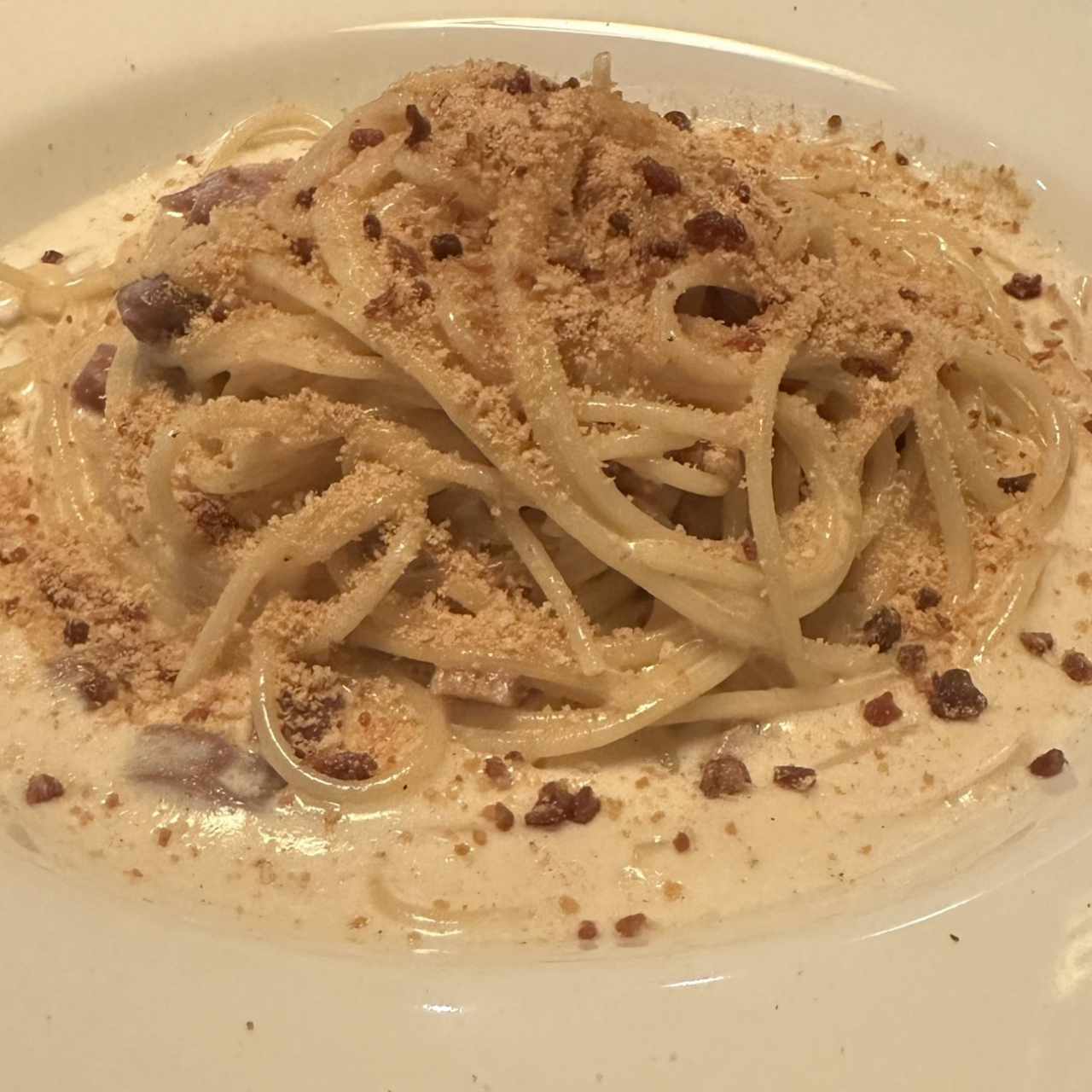 SPAGHETTI ALFREDO E PROSCIUTTO