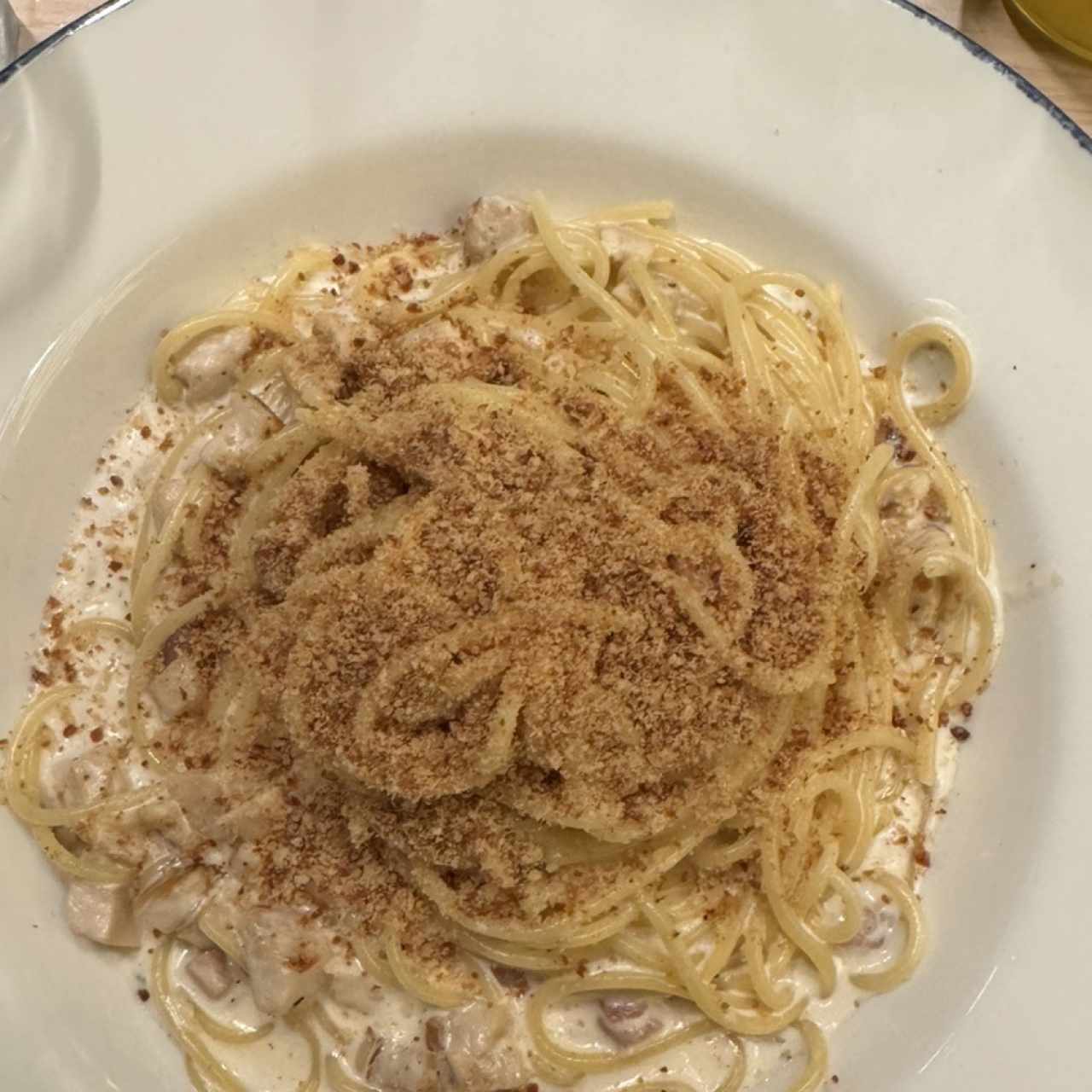 SPAGHETTI ALFREDO E PROSCIUTTO