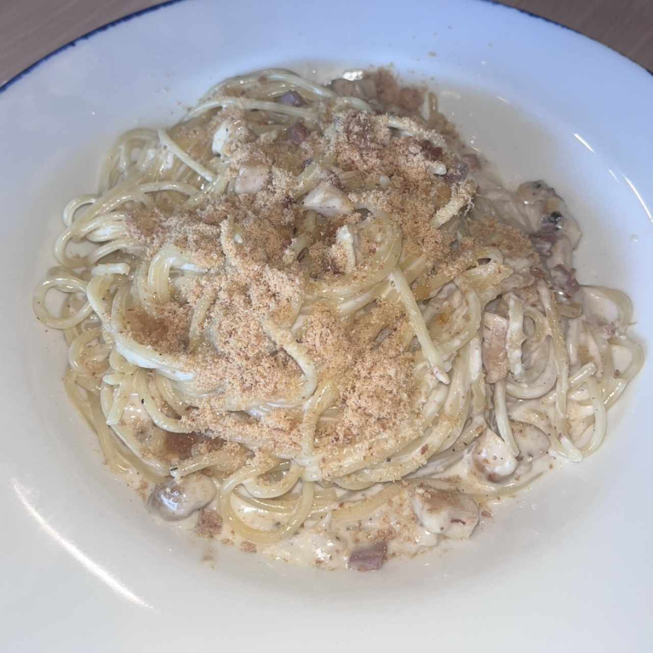 SPAGHETTI ALFREDO E PROSCIUTTO