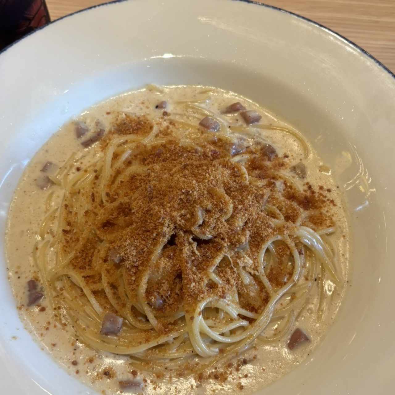 SPAGHETTI ALFREDO E PROSCIUTTO