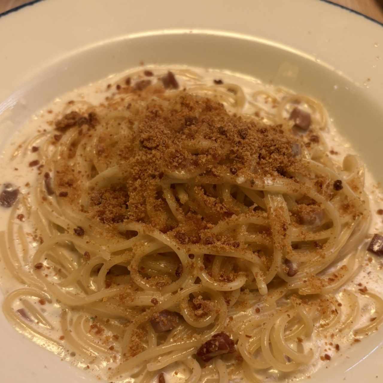 SPAGHETTI ALFREDO E PROSCIUTTO