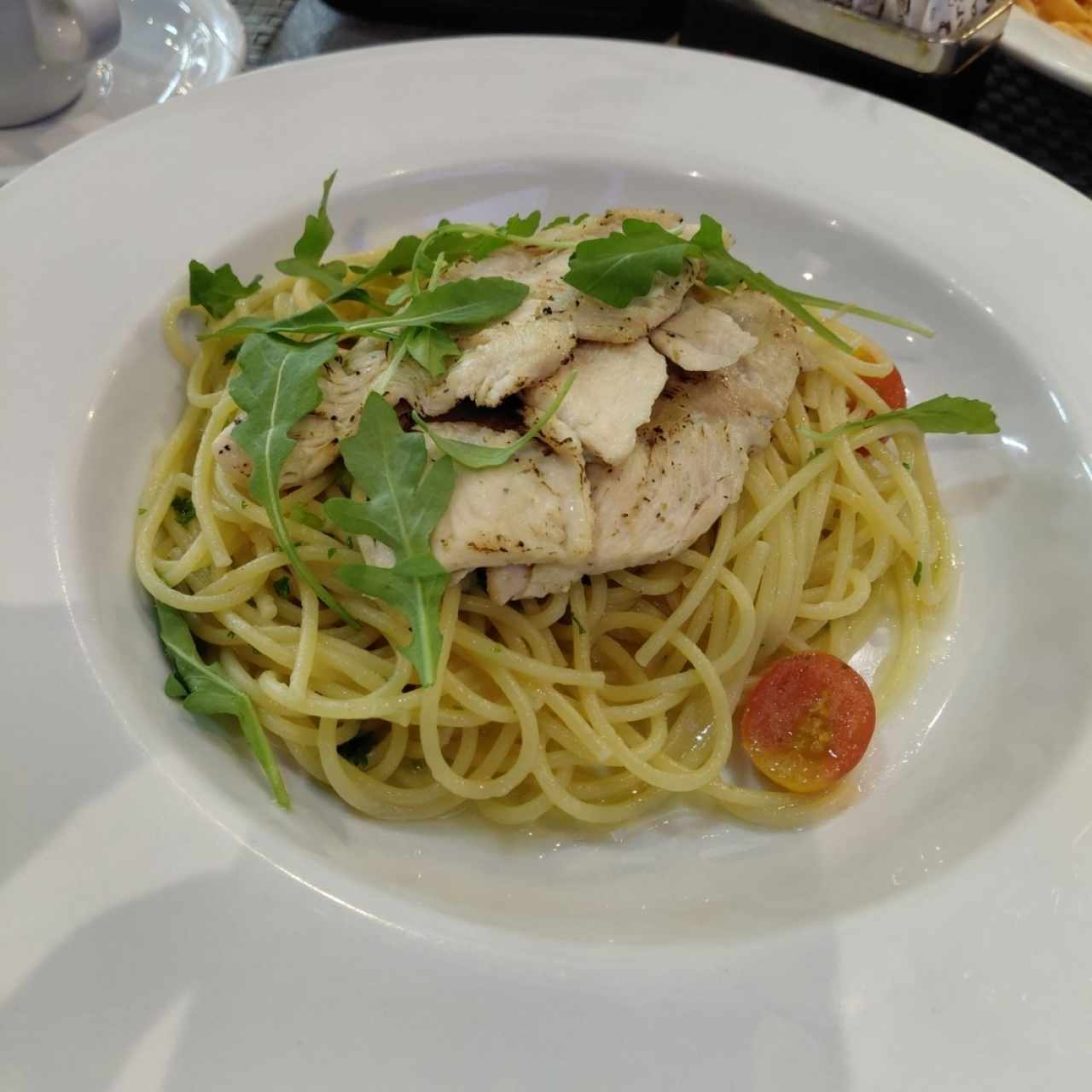 spaguette con pollo