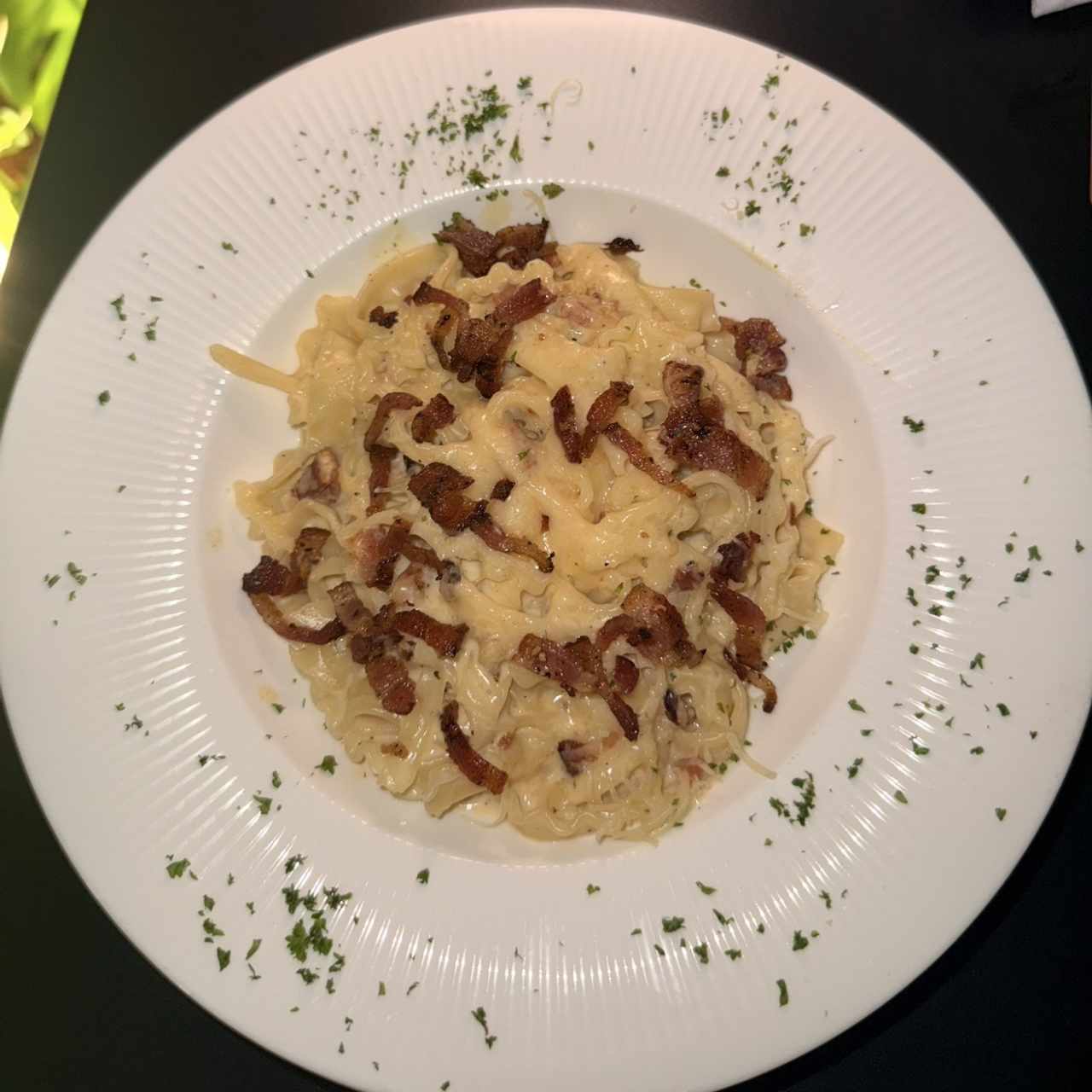 Fetuccini a la carbonara