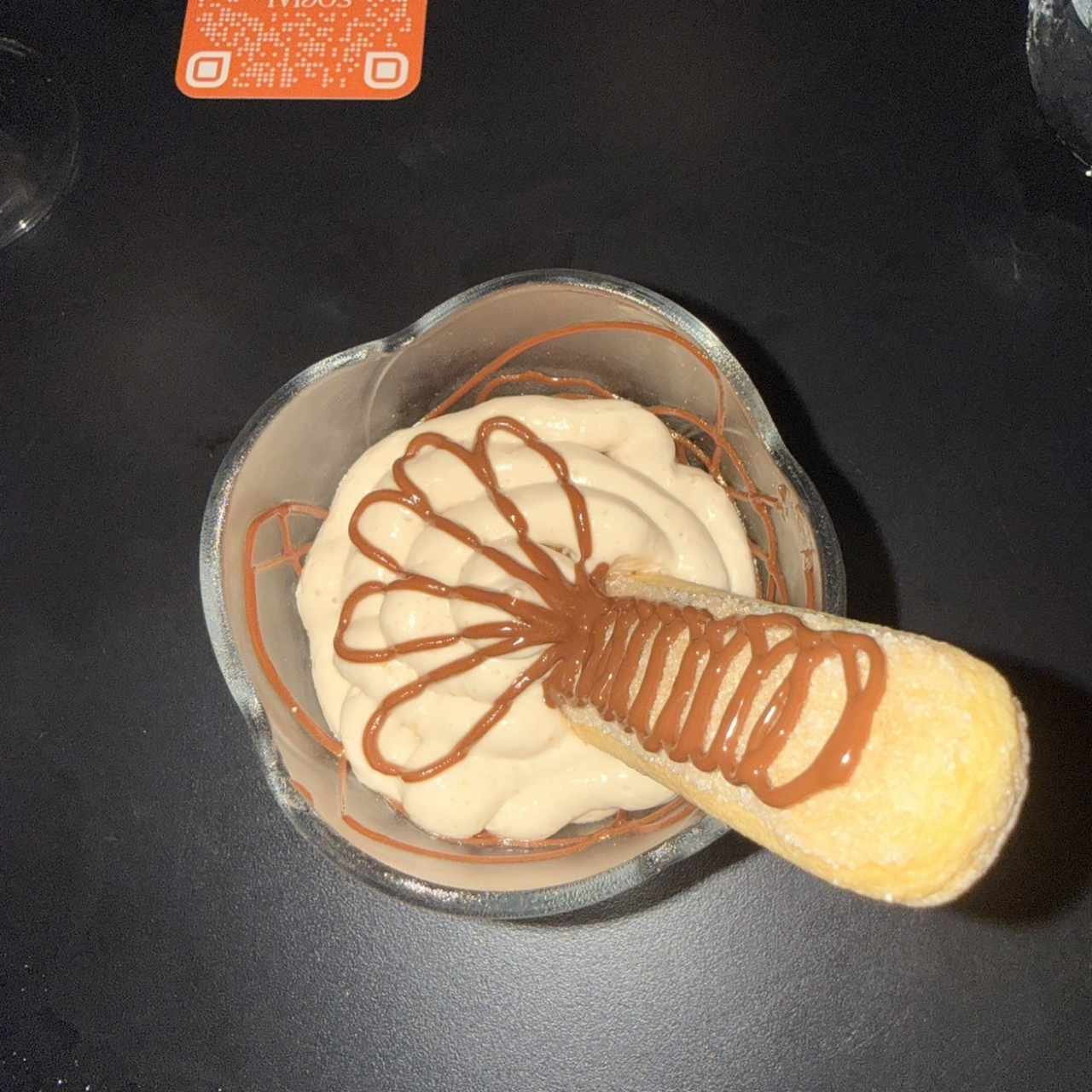 Sabayón cremoso com cacao y café