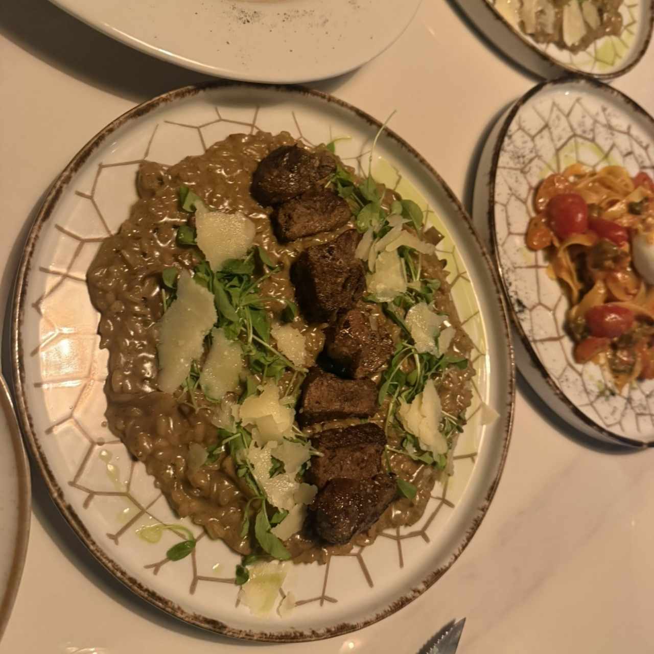 Risotto al funghi porcini filetto di manzo