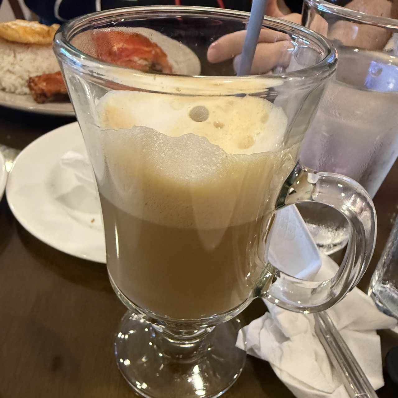Cafe con leche caliente