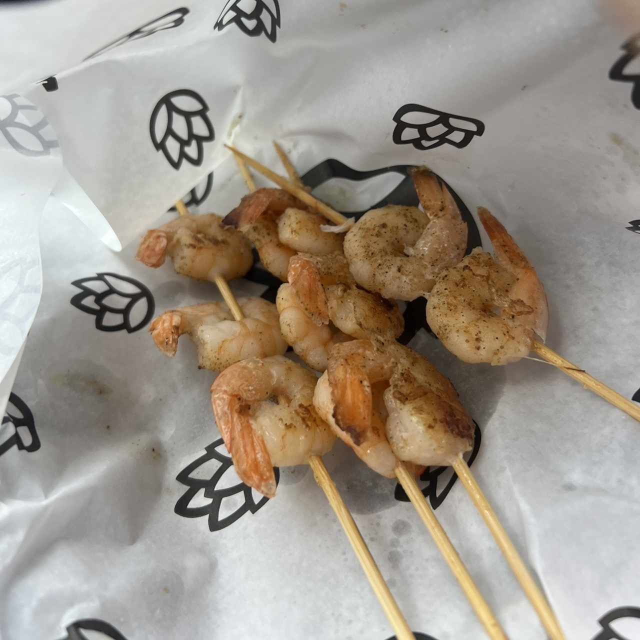 Pinchos de camarones