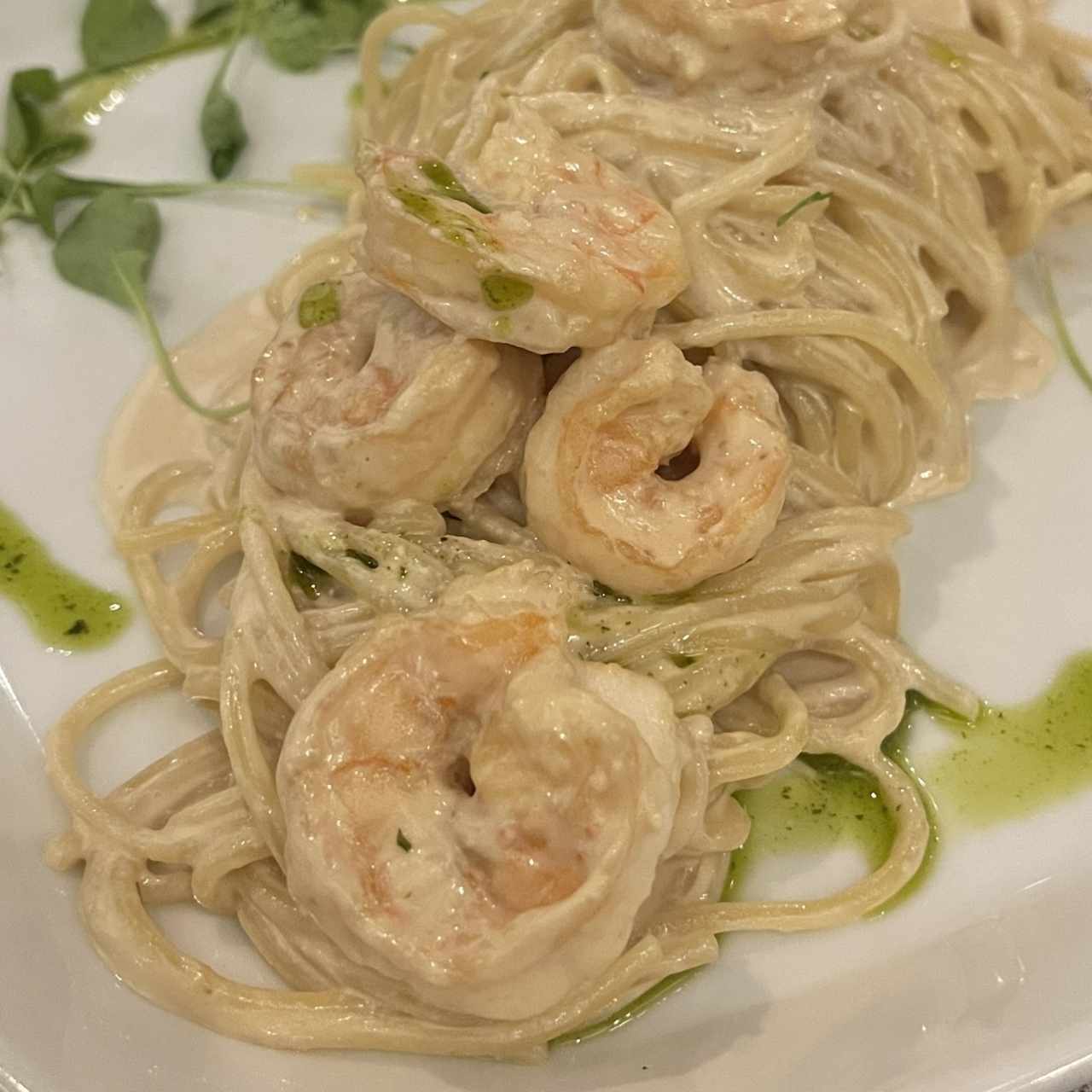 Pasta con camarones 