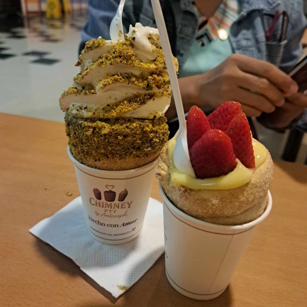 pistacho y crema con fresas 