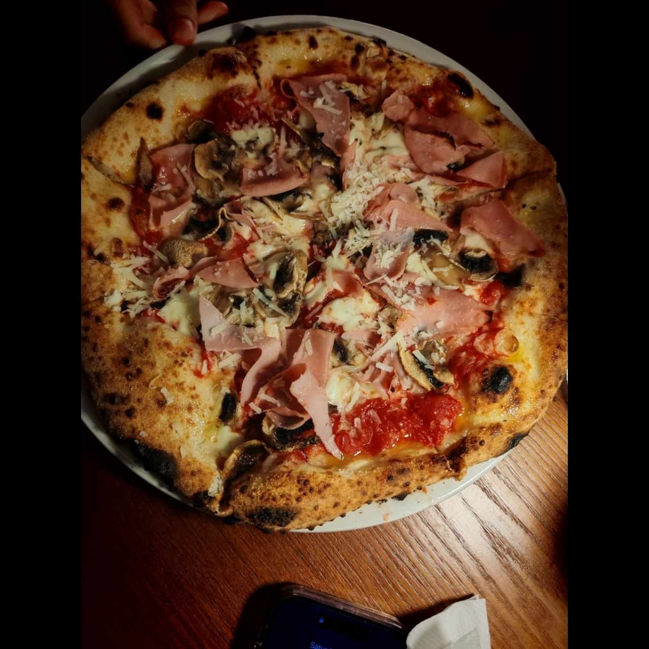 Pizza prosciutto e fungus