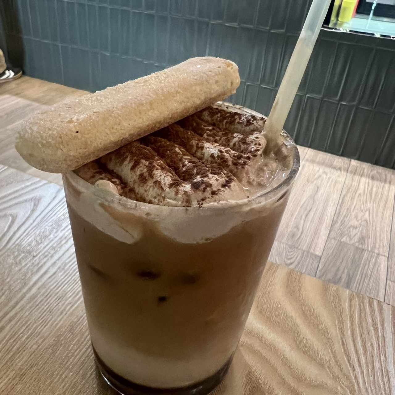 Iced latte tiramisu