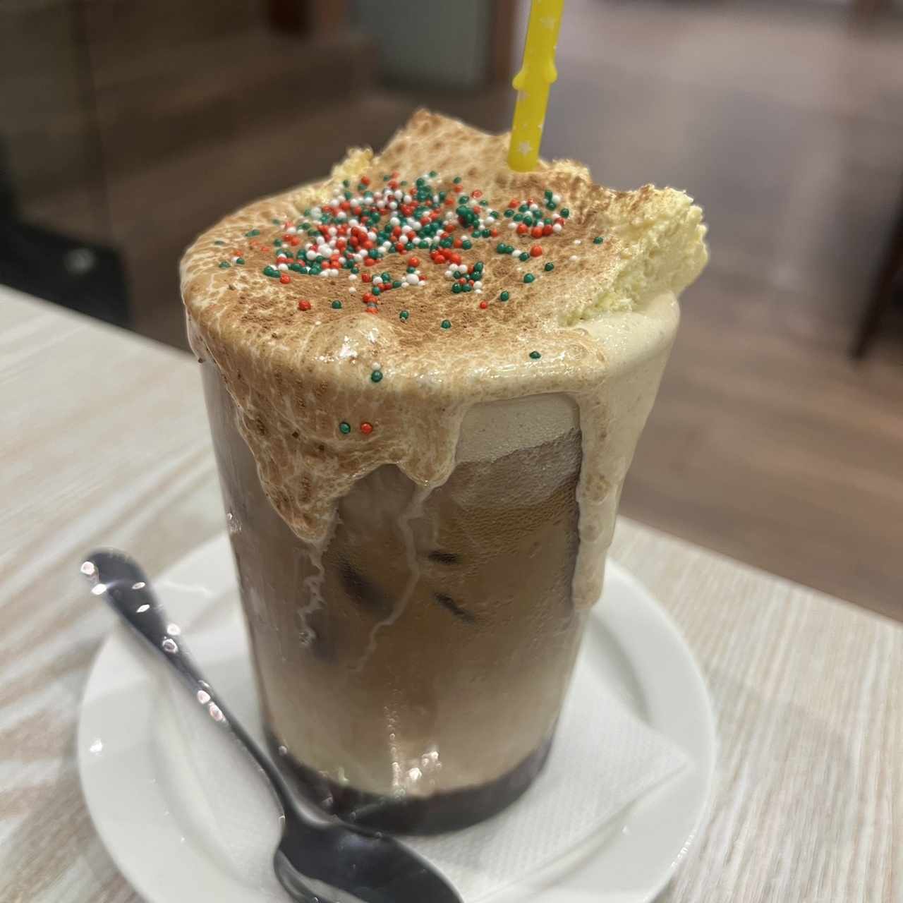 Ice latte tiramisu