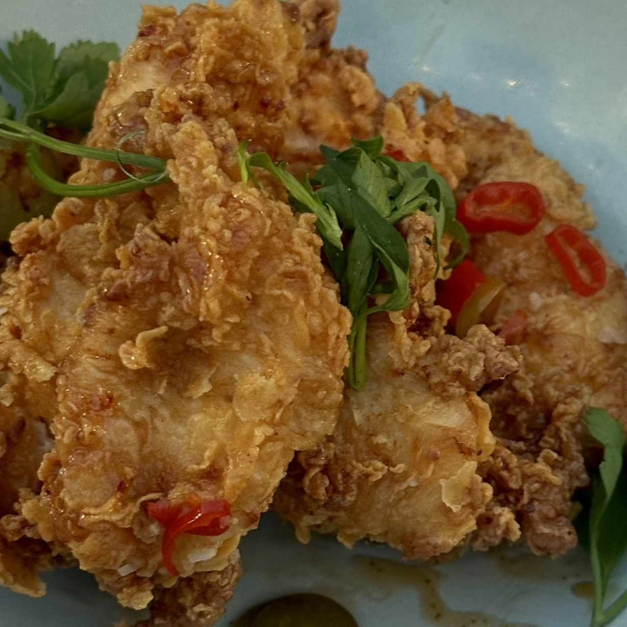 POLLO FRITO CON HOT HONEY Y CHILES