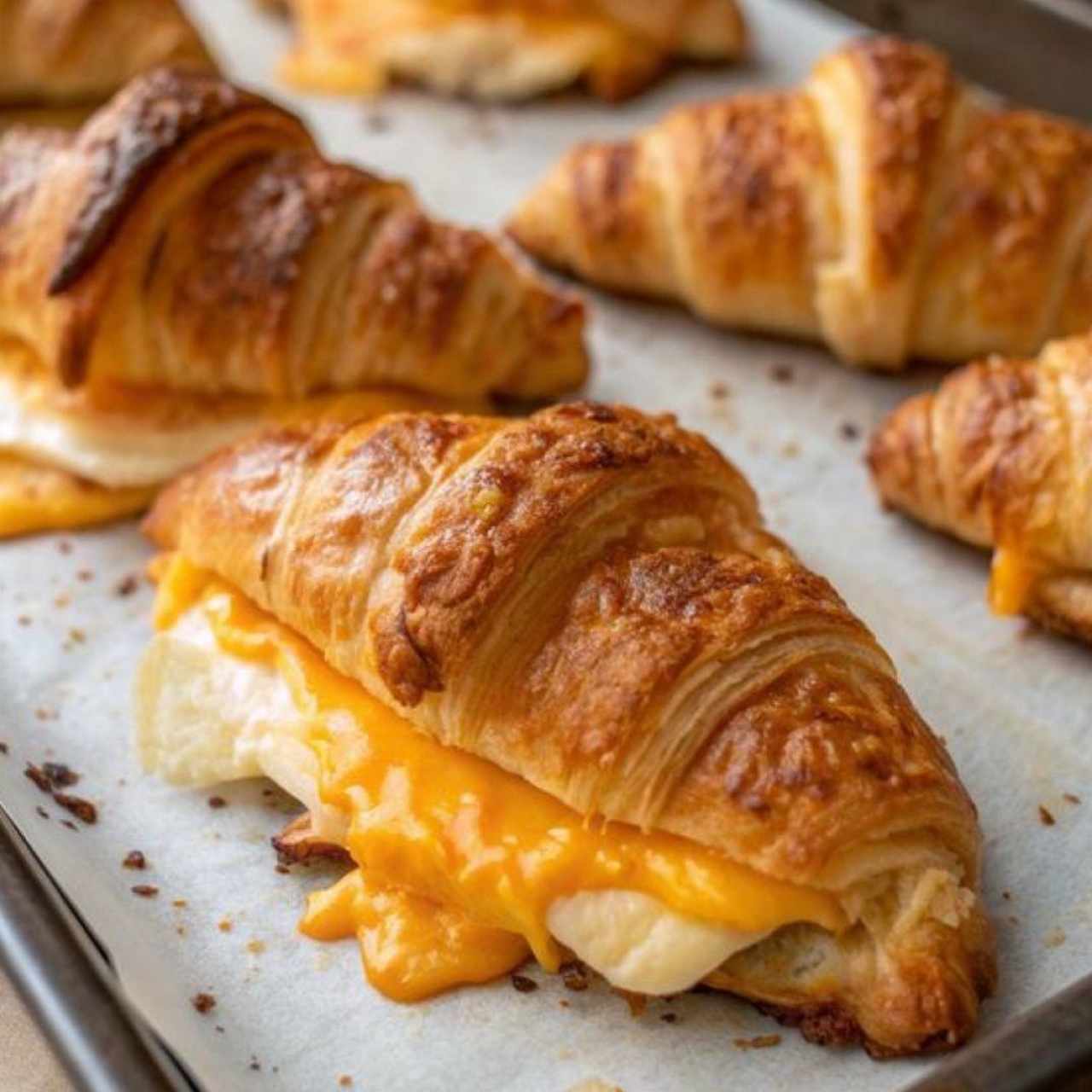 Croissant de Queso Mozarella y Cheddar