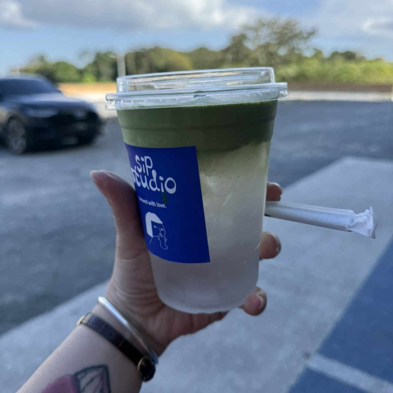Matcha con agua de pipa?