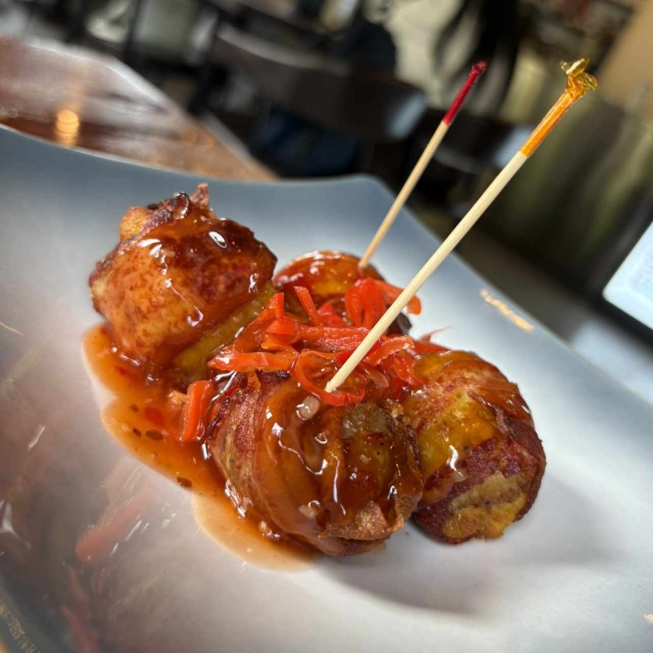 Siu Mai con bacon y sweet chili