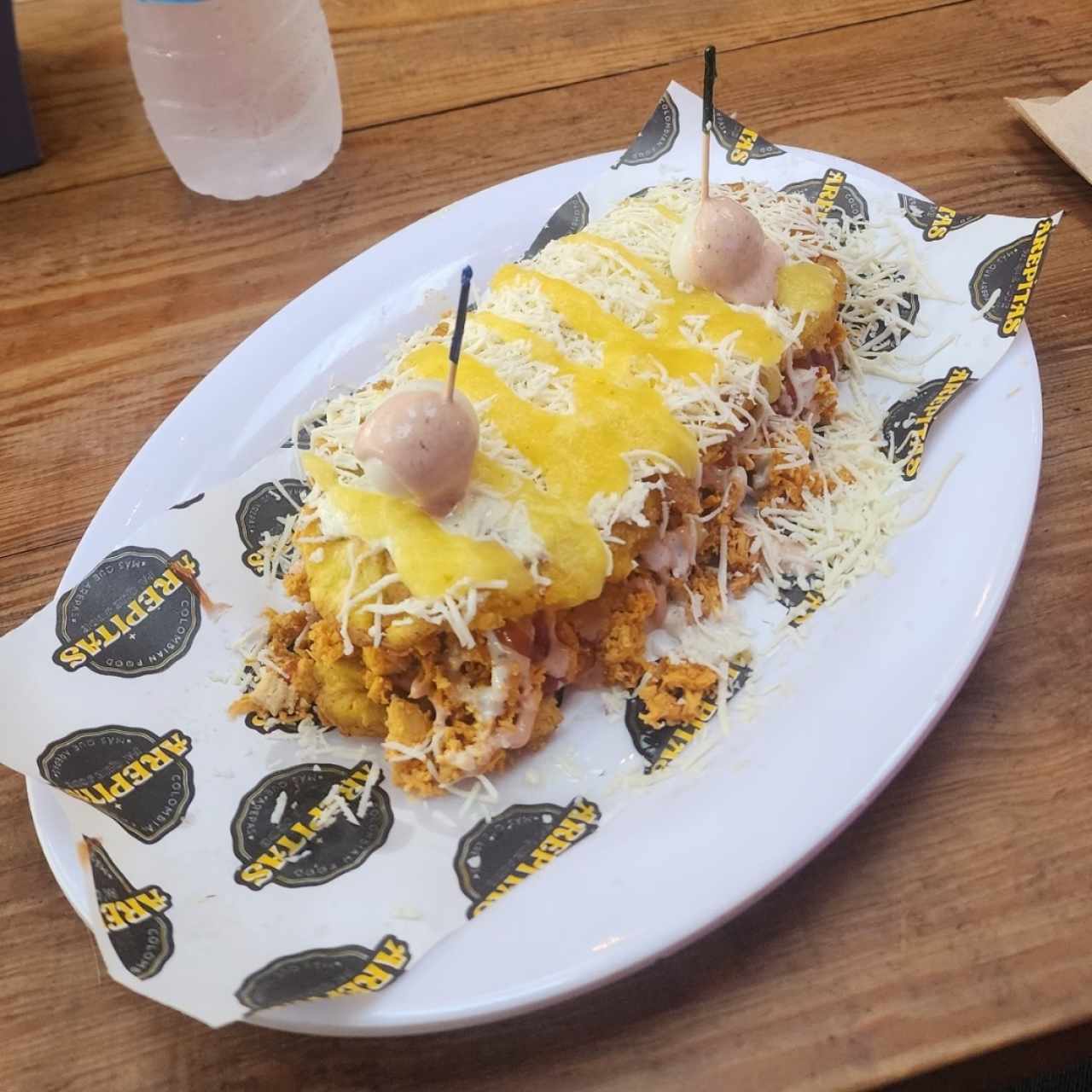 Patacón relleno de pollo